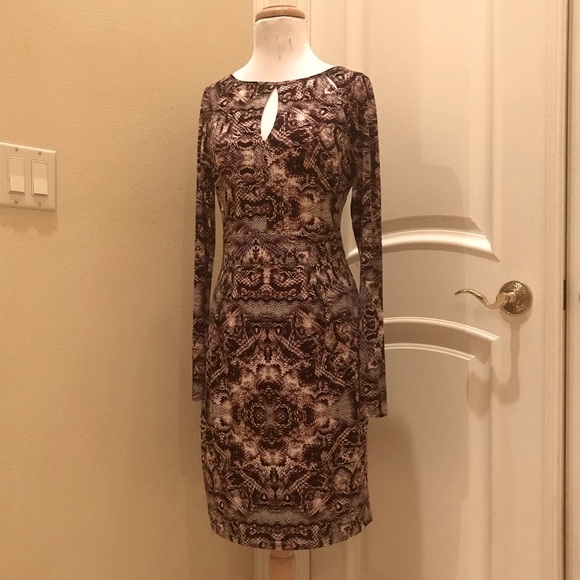 NWT Jennifer Lopez python pattern knit dress with cut out neckline - Picture 2 of 5